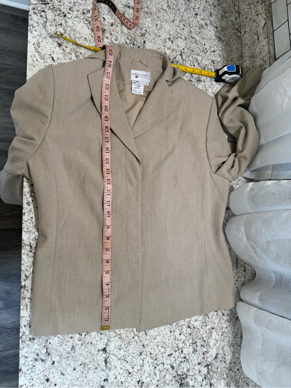 SPIEGEL Classic Women's Light Taupe Blazer and Skirt Set - Picture 6 of 6